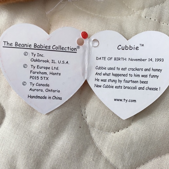 TY BEANIE BABY. CUBBIE. VINTAGE. 1993. - Picture 6 of 12